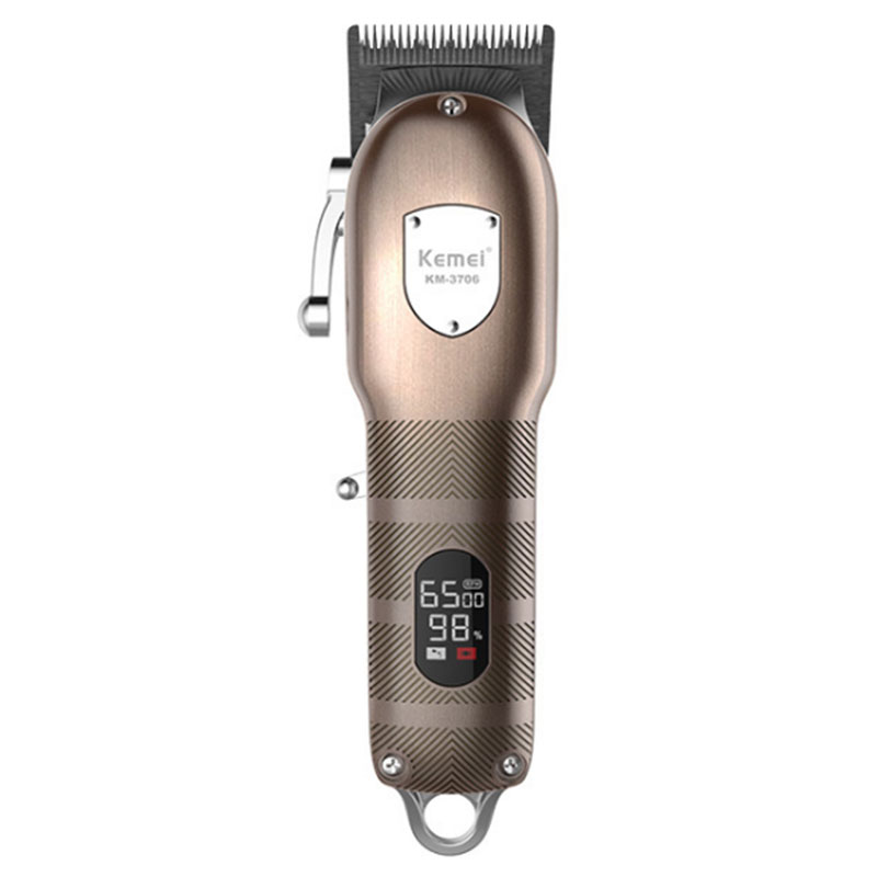 KM3706 pro electric LED hair trimmer metal housing professional cord cordless adjustable powerful hair clipper haircut