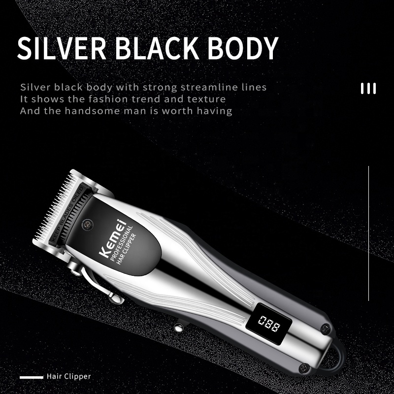 KM2619 rechargeable electric hair trimmer professional adjustable barber hair clipper edge beard powerful haircut machine