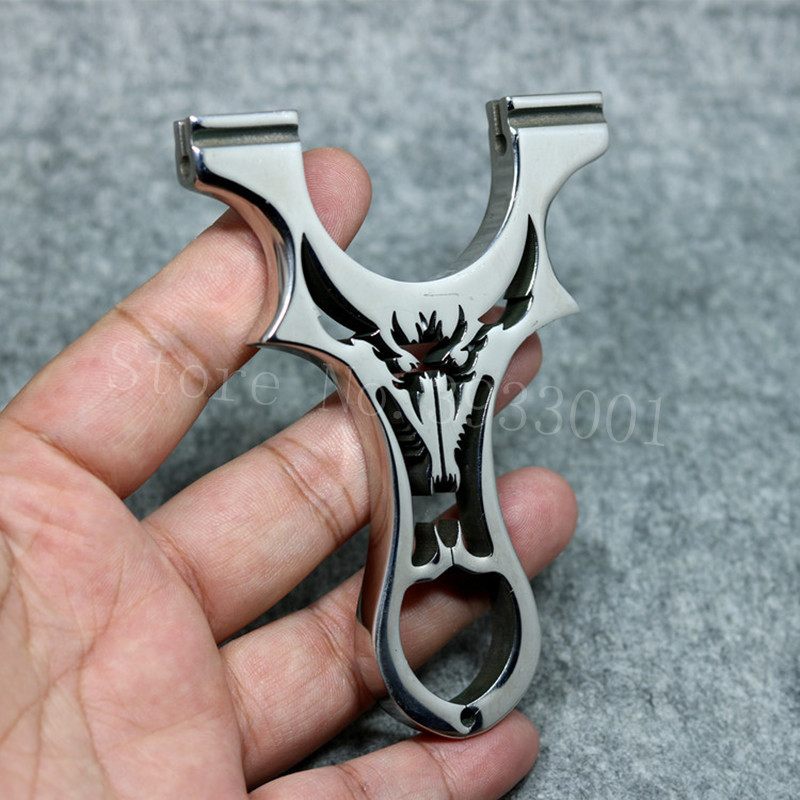 New outdoor hunting shooting multi-purpose free tied flat rubber 304 stainless steel outdoor slingshot