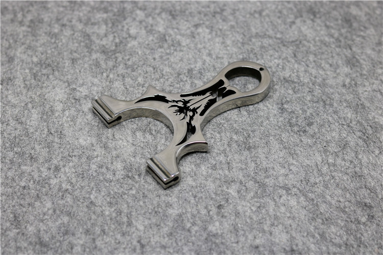 New outdoor hunting shooting multi-purpose free tied flat rubber 304 stainless steel outdoor slingshot