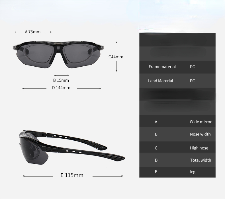 Sports Men Sunglasses Road Bicycle Glasses Mountain Cycling Riding Protection Goggles Eyewear Mtb Bike Sun Glasses