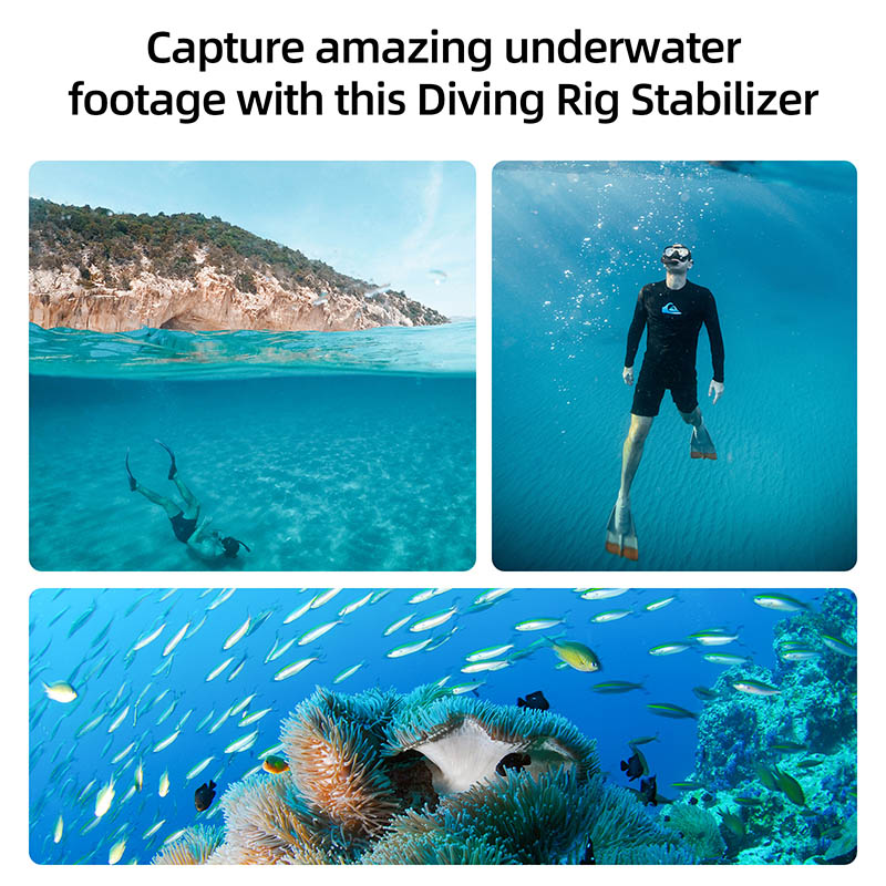 Waterproof Handheld Diving Rig Stabilizer for Underwater Camera Housing for GoPro Hero 5 6 7 8 9 10 DJI Osmo Action Dome