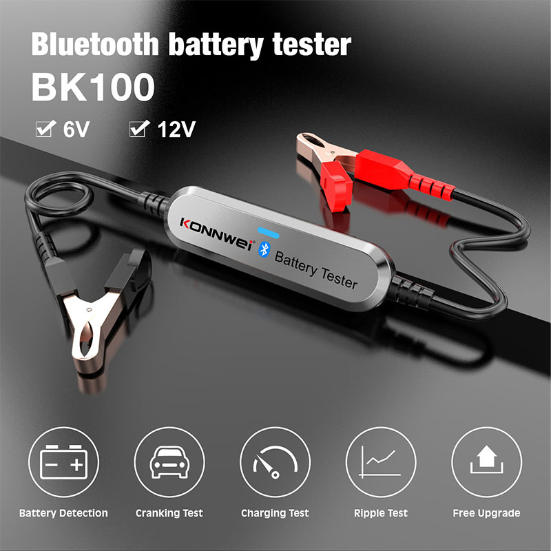 BK100 Bluetooth Car Battery Tester 12V Automotive Lead-Acid Battery Tester 100-2000 CCA 6V 12V Cranking Charging Analyzer