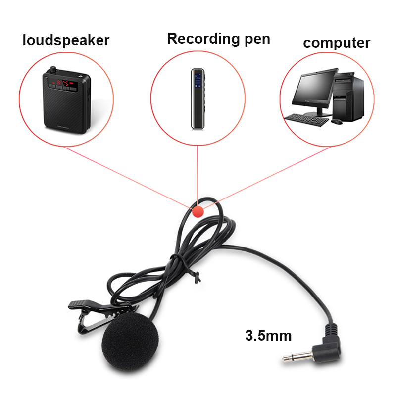 3.5mm head-mounted wired microphone Loudspeaker lavalier microphone Handsfree Teacher Microphone for Teaching Tour Guide