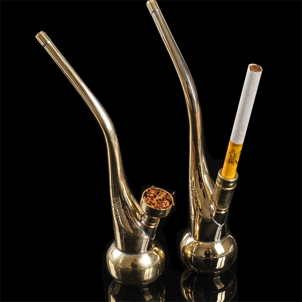 1Pcs Held 2-purpose Mini Hookah Brass Portable Tobacco Shisha Water Pipes for Smoking Cigarette Accessories Kitchen Dining room appliances