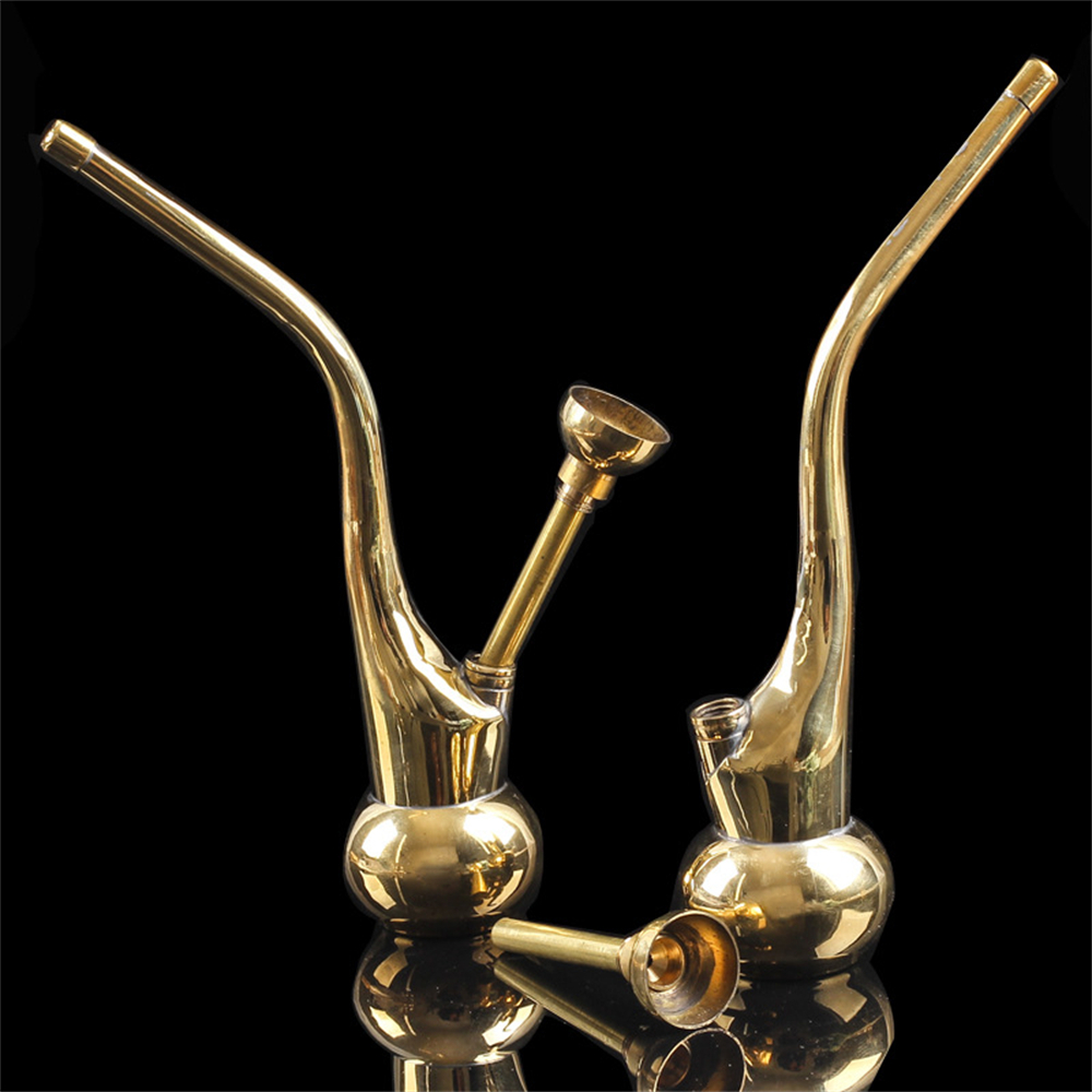 1Pcs Held 2-purpose Mini Hookah Brass Portable Tobacco Shisha Water Pipes for Smoking Cigarette Accessories Kitchen Dining room appliances
