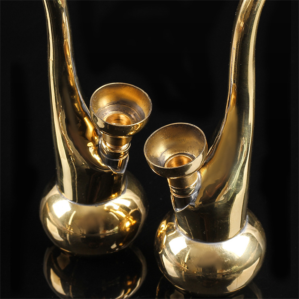 1Pcs Held 2-purpose Mini Hookah Brass Portable Tobacco Shisha Water Pipes for Smoking Cigarette Accessories Kitchen Dining room appliances