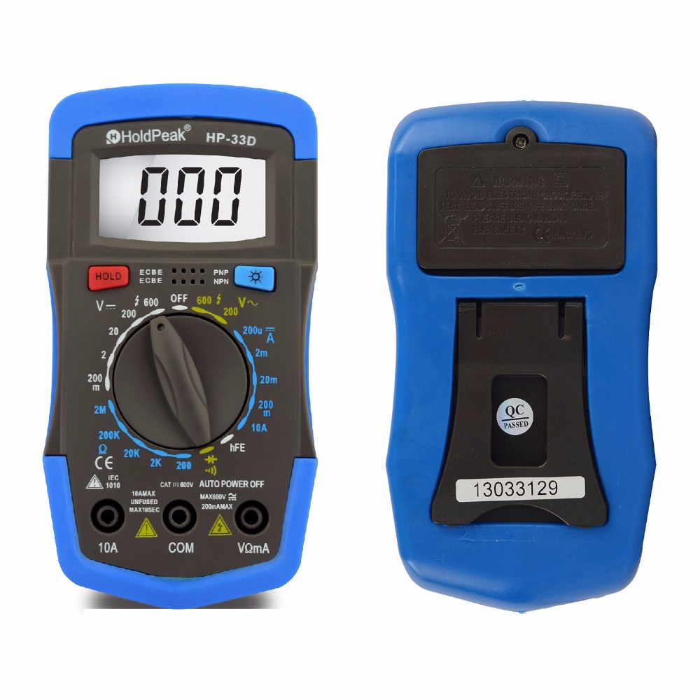 HP-33D (RU warehouse ) Manual Multimeter DC/AC Voltage Current Resistance Diode hFE Battery Test Data Hold Tester