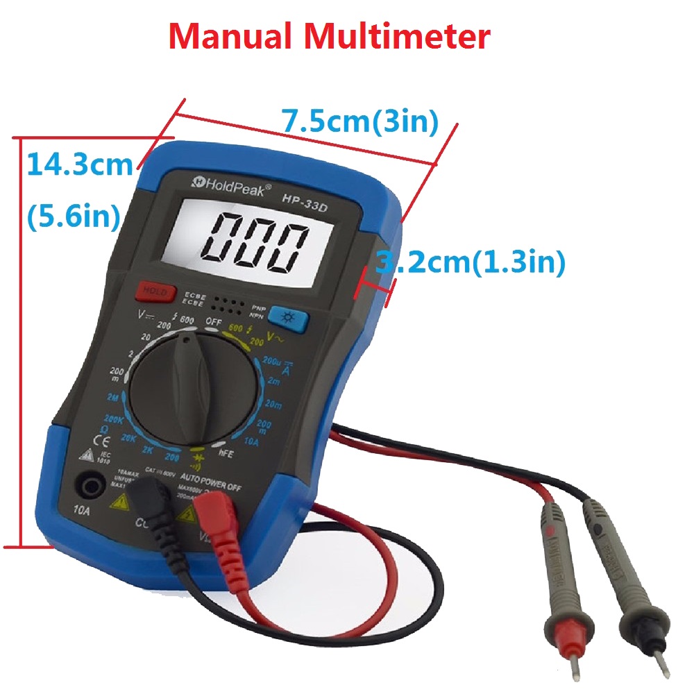 HP-33D (RU warehouse ) Manual Multimeter DC/AC Voltage Current Resistance Diode hFE Battery Test Data Hold Tester