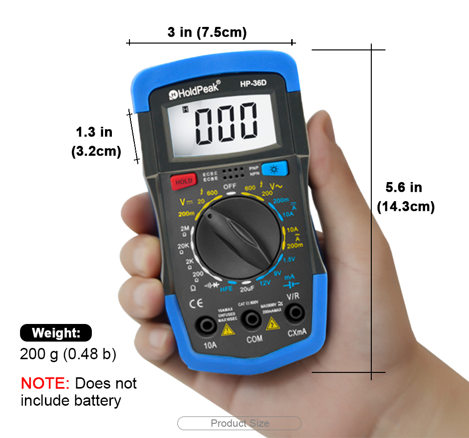 HP-33D (RU warehouse ) Manual Multimeter DC/AC Voltage Current Resistance Diode hFE Battery Test Data Hold Tester