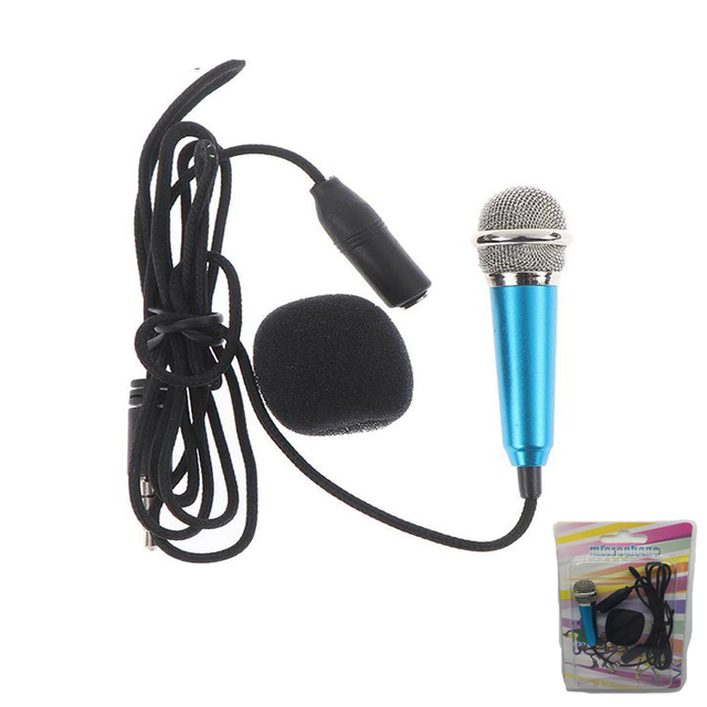 Portable 3.5mm Stereo Studio Microphone KTV Karaoke Mini Microphone For Cell Phone Laptop PC Desktop Small Size Microphone