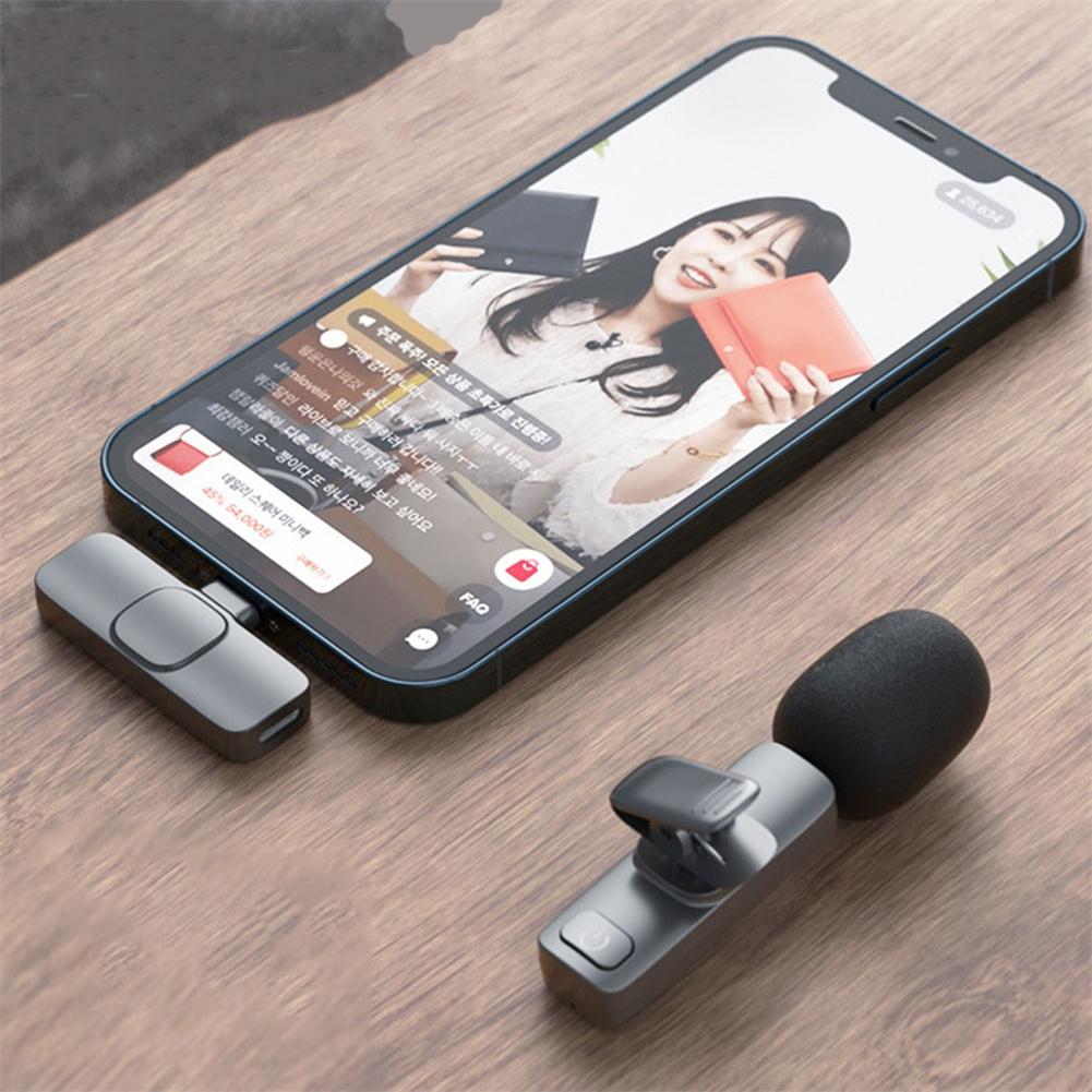 Portable Wireless Lavalier Microphone Noise Reduction 48khz Real-time Radio Mini Type-c Mic Compatible For Android Phone Camera