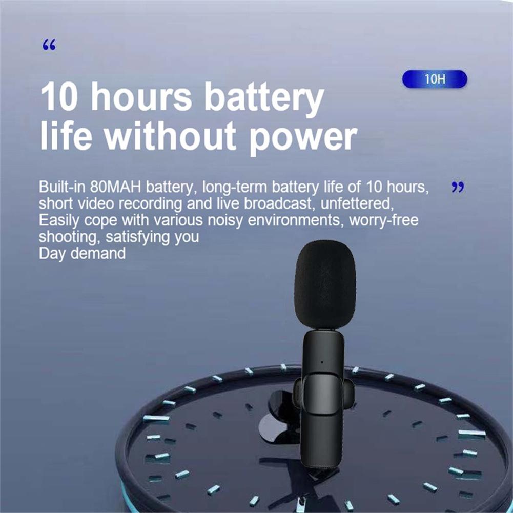 Portable Wireless Lavalier Microphone Noise Reduction 48khz Real-time Radio Mini Type-c Mic Compatible For Android Phone Camera