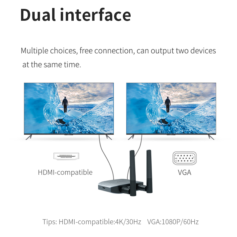 VGA HDMI-compatible Adapter TV Stick Wireless WiFi Display Dongle Screen Mirroring Video Audio Converter