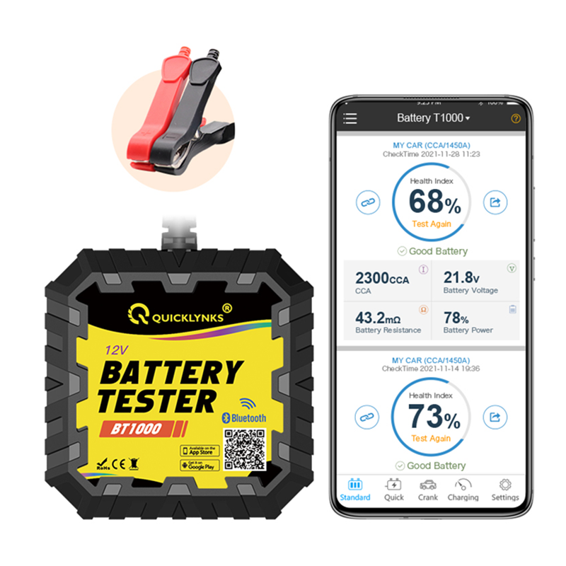 Portable Auto Tool Car Battery Tester 12V Load Battery Condition Analyzer Auto Battery Tester Car Battery Diagnostic Tool BT1000