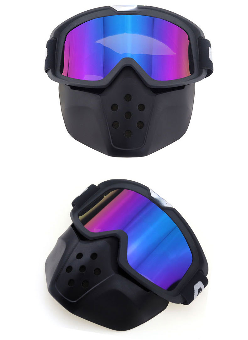 Ski Snow Bike Motorcycle Face Mask Goggles Motocross Motorcycle Open Face Detachable Goggle for Helmets Glasses