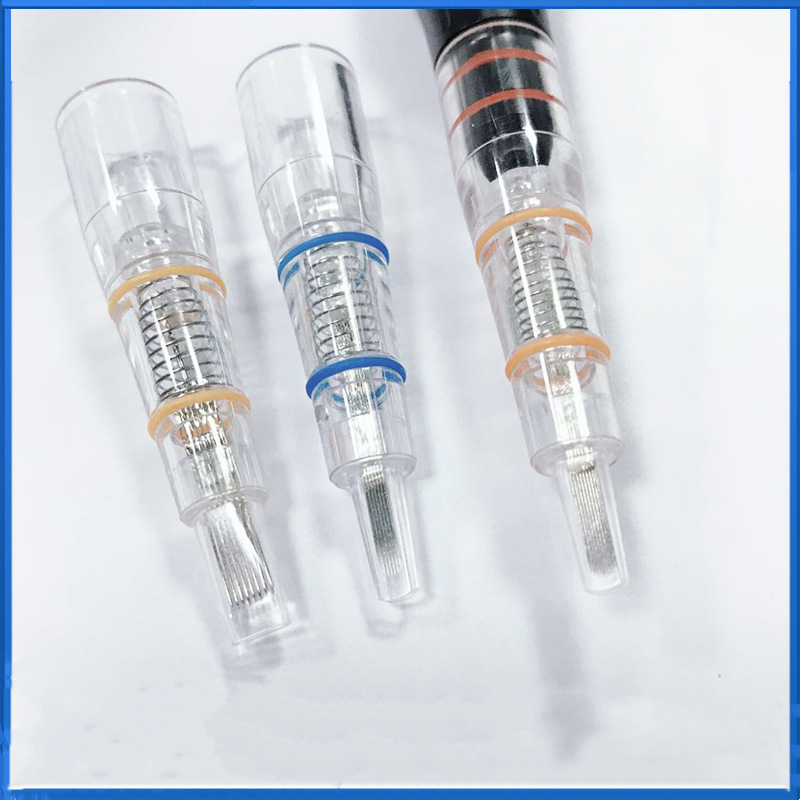 10pcs U7/U9/Double15 Needles Eyebrow Lip Tattoo Needle Cartridges Semi Body Permanent Makeup Accessory Push-in Type
