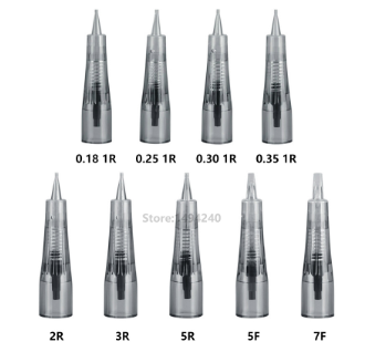 1pc Makeup Microblading Needles Eyebrow Lip Tattoo Needle Cartridges Semi Body Permanent Makeup Accessory Push-in type 1P