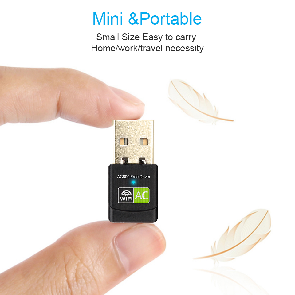 Free Driver USB Wifi Adapter 600Mbps Wi fi Adapter 5ghz Antenna USB Ethernet PC Wi-Fi Adapter Lan Wifi Dongle AC Wifi Receiver