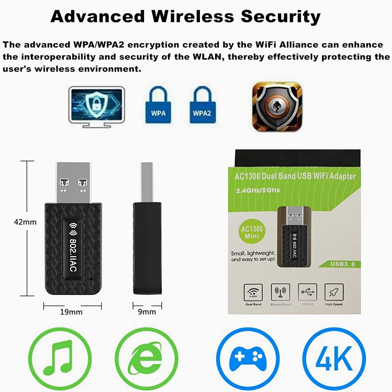 5ghz USB Wifi Adapter 5 Ghz Wi-fi Adapter Wi Fi Usb Wifi Antenna Dongle AC Network Lan Card Ethernet Wireless 5G Module For PC