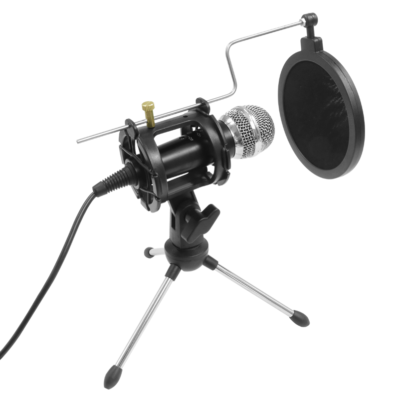 Microphone 3.5mm Wired Home Stereo Desktop Tripod MIC For PC YouTube Video Chatting Gaming Podcasting Recording Meeting