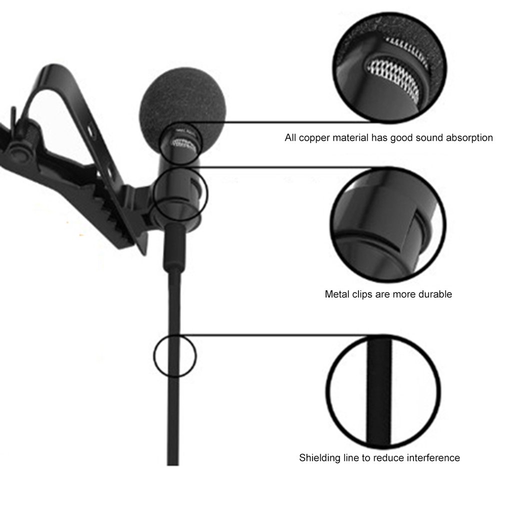 Lavalier Lapel Microphone for Cell Phone DSLR Camera,External Headset Mic for YouTube Vlogging Video/Interview/ Podcast