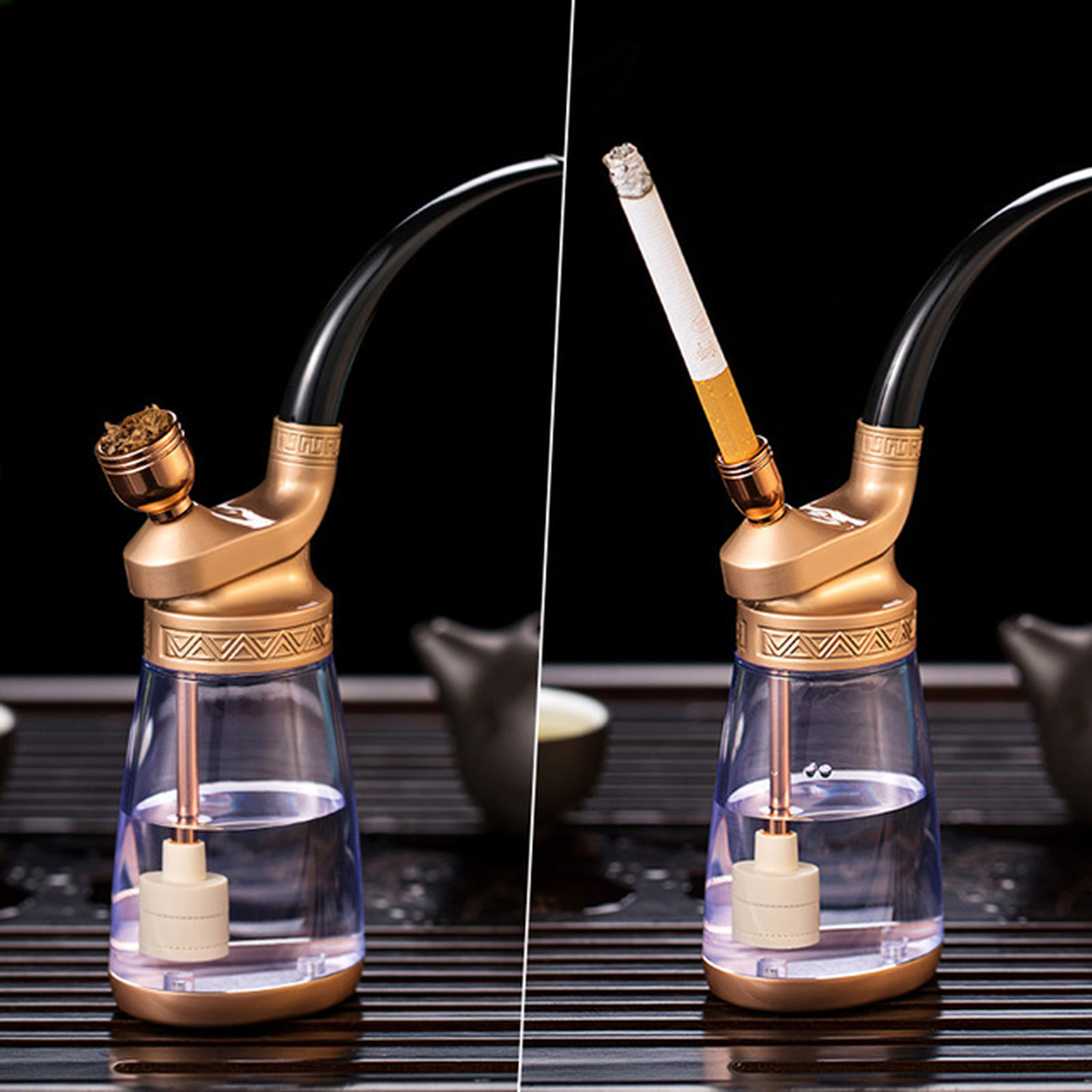 1pc Alloy Pipe Mini Hookah Water Tobacco Pipe Shisha Cigar Holder Party Mini  Size Club Hookah Smoking Pipes Kitchen Dining room appliances