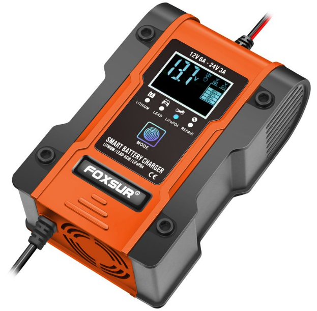 Automatic Smart Battery Charger For Cars & Motocycle 12V 24V Lead Acid LiFePO4 AGM Lithium Repair Maintainer & Desulfator