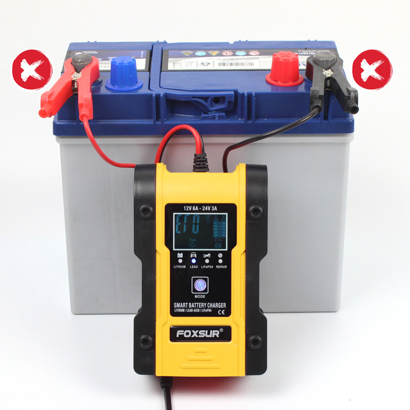 Automatic Smart Battery Charger For Cars & Motocycle 12V 24V Lead Acid LiFePO4 AGM Lithium Repair Maintainer & Desulfator