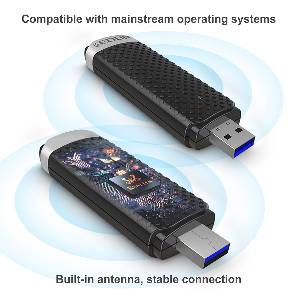 USB WiFi Adapter 1200Mbps Wireless Network Card USB3.0 WiFi Adapter 2.4G&5GHz USB WiFi Dongle WiFi Receiver Windows Mac OS