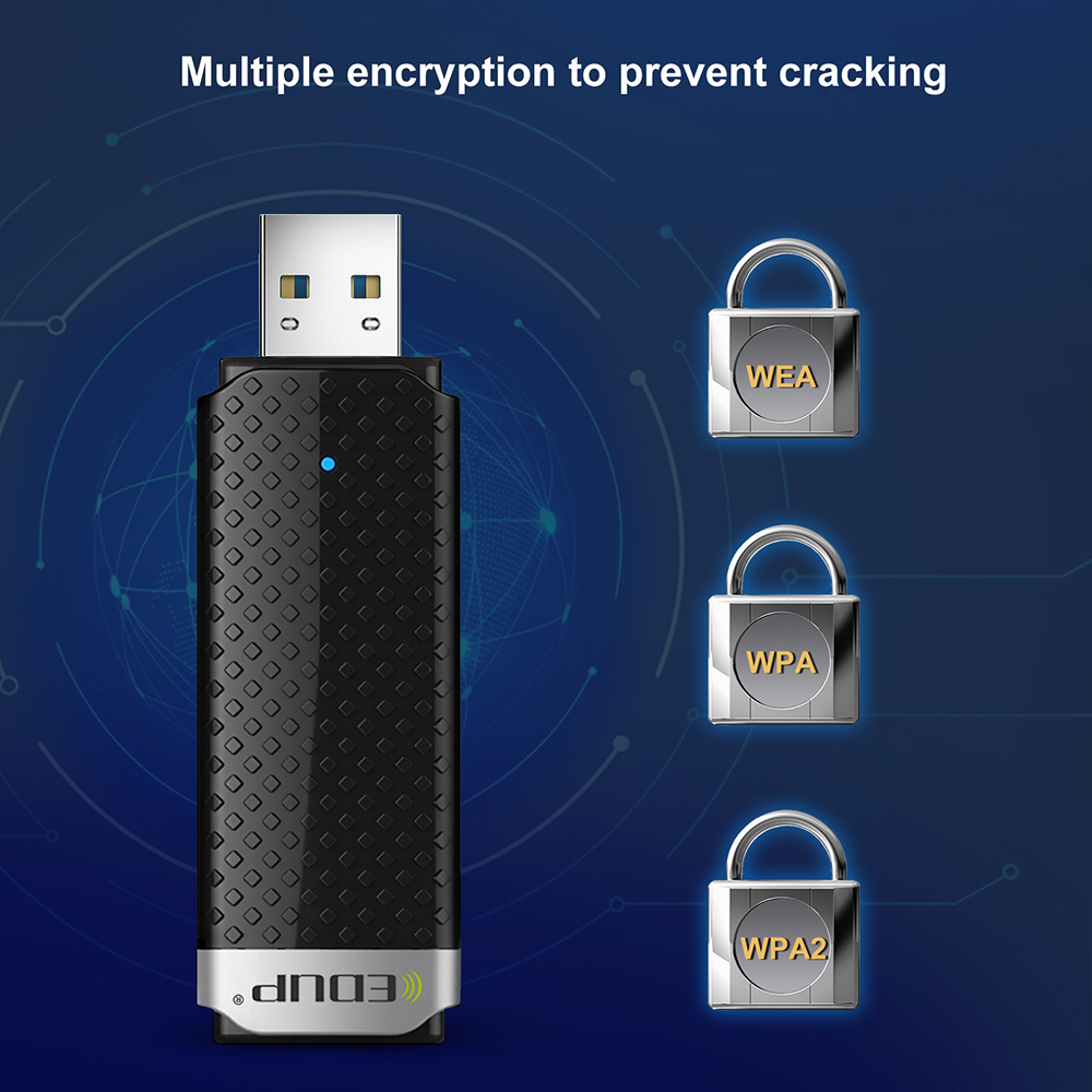 USB WiFi Adapter 1200Mbps Wireless Network Card USB3.0 WiFi Adapter 2.4G&5GHz USB WiFi Dongle WiFi Receiver Windows Mac OS