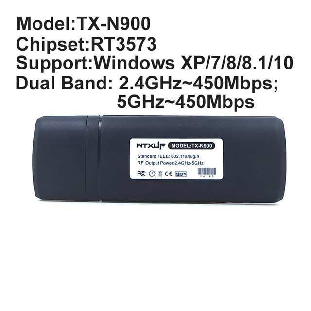 5Ghz Wifi USB Adapter RT3573 RT5572 AC 450Mbps Wi-fi Adapter USB 2.0 TX-N900 Dual Band wireless USB dongle For PC Laptop