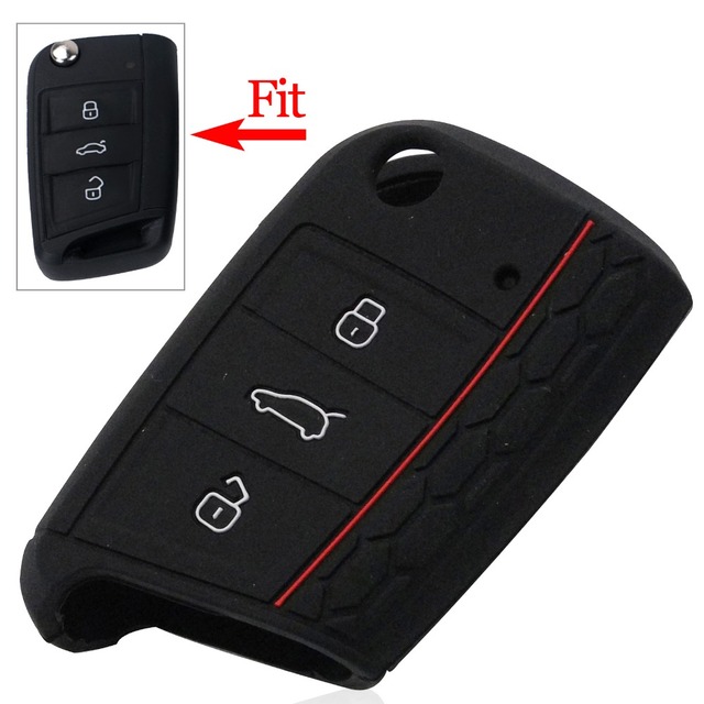3BT Silicone Car Key Cover Case For VW Volkswagen Polo Golf 7 mk7 Tiguan SKODA Octavia A7 Kodiaq Karoq SEAT Ateca Leon