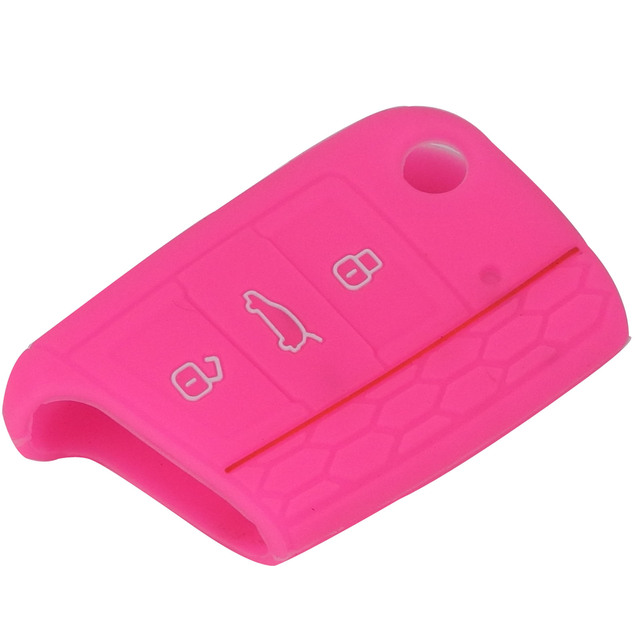 3BT Silicone Car Key Cover Case For VW Volkswagen Polo Golf 7 mk7 Tiguan SKODA Octavia A7 Kodiaq Karoq SEAT Ateca Leon