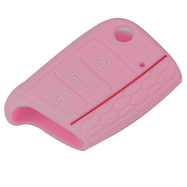 3BT Silicone Car Key Cover Case For VW Volkswagen Polo Golf 7 mk7 Tiguan SKODA Octavia A7 Kodiaq Karoq SEAT Ateca Leon