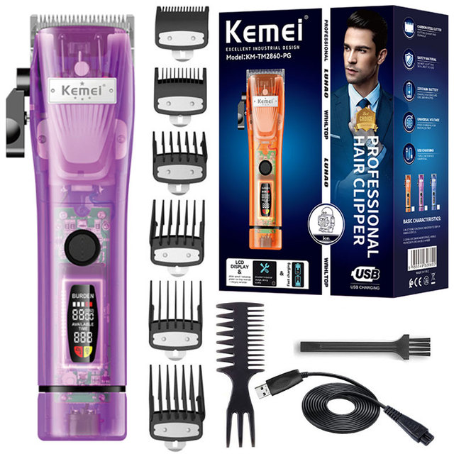 KMTM 2860-PG pro LCD electric hair trimmer professional cord cordless adjustable powerful hair clipper haircut machine