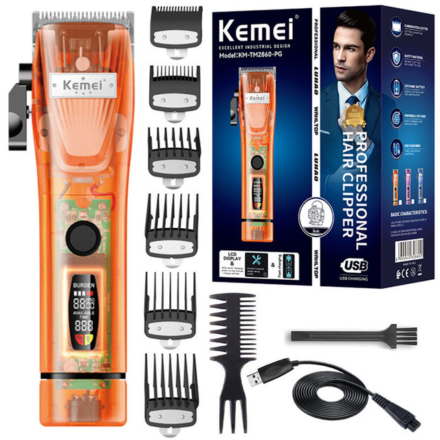 KMTM 2860-PG pro LCD electric hair trimmer professional cord cordless adjustable powerful hair clipper haircut machine
