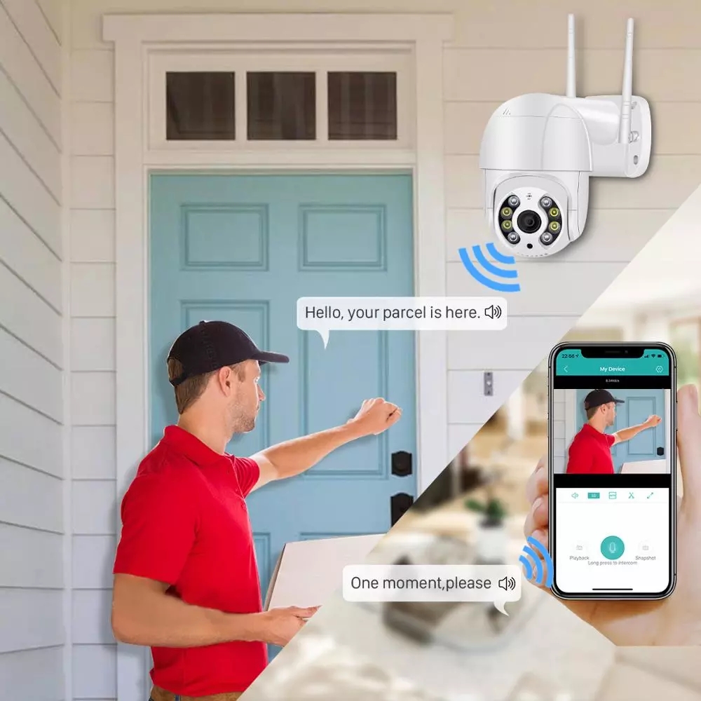 iP Camera HD Outdoor AI Human Detection Audio Wireless Security CCTV Camera P2P Digital Zoom Surveillance Wifi Camera