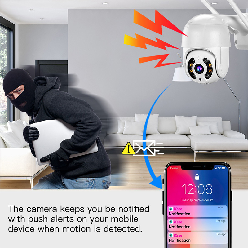 iP Camera HD Outdoor AI Human Detection Audio Wireless Security CCTV Camera P2P Digital Zoom Surveillance Wifi Camera