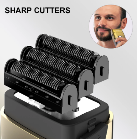 Rechargeable Hair Beard Electric Shaver For Men Powerful Electric Razor Head Bald Shaving Machine Wet Dry 3-blade shave system
