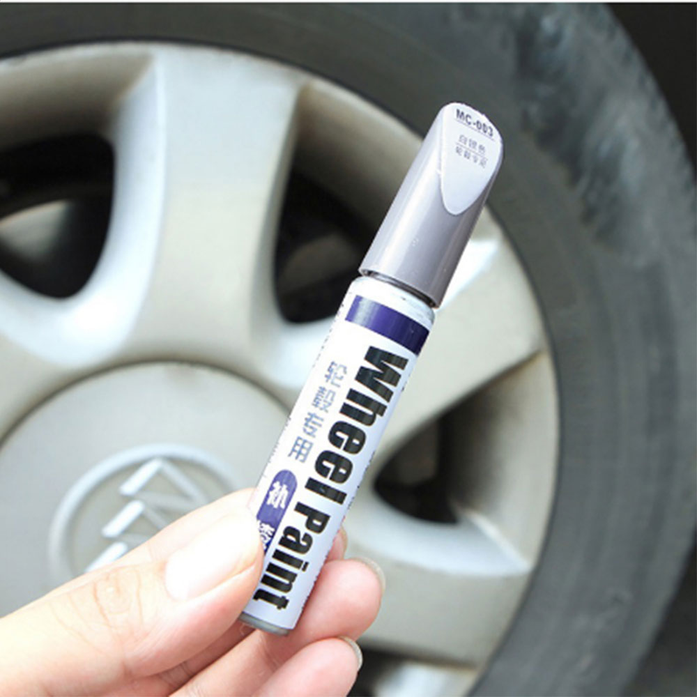 Arrival 1pc 12ml Silver Alloy Wheel Touch Up Pen Repair Paint Curbing Scratch Maker With Brush