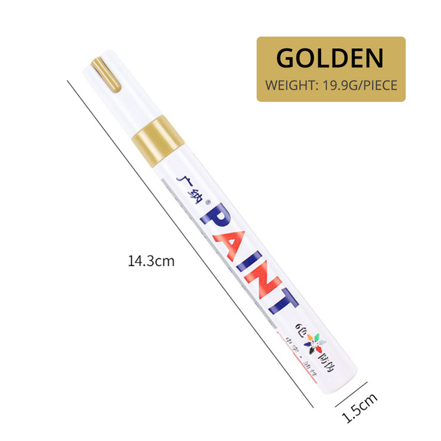 1pcs White Waterproof Cars Wheel Tire Oily Mark Pen Auto Rubber Tyre Paint Pen CD Metal Permanent Paint Marker Graffiti Touch Up