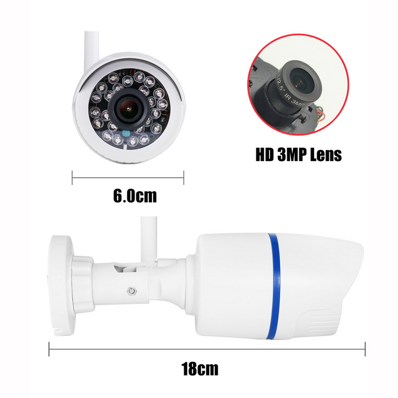 H.265 WIFI 2MP / 1080P Outdoor XMeye IP Camera 24LED Night Vision Waterproof Security Bullet CCTV Camera P2P Security Cam