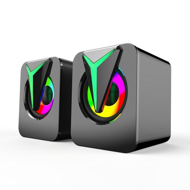 Computer Desktop Speakers Stylish RGB Colorful Lighting Subwoofer Audio Usb DC 5V Mini Small Sound Box Accessories
