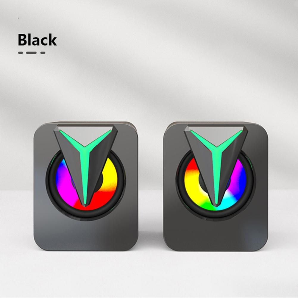 Computer Desktop Speakers Stylish RGB Colorful Lighting Subwoofer Audio Usb DC 5V Mini Small Sound Box Accessories