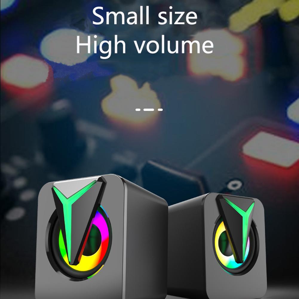 Computer Desktop Speakers Stylish RGB Colorful Lighting Subwoofer Audio Usb DC 5V Mini Small Sound Box Accessories
