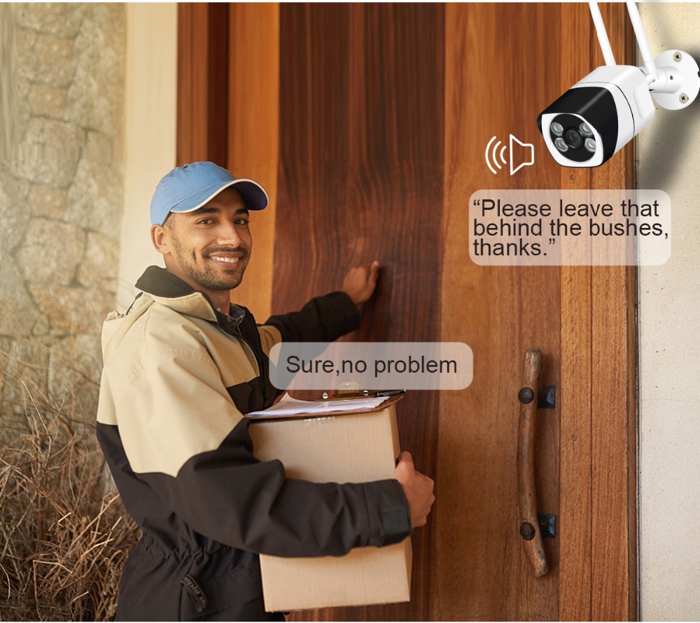 1080P IP Camera WiFi Outdoor Wireless Home Security Camera Two-Way Audio Night Vision Motion Detection Metal Waterproof