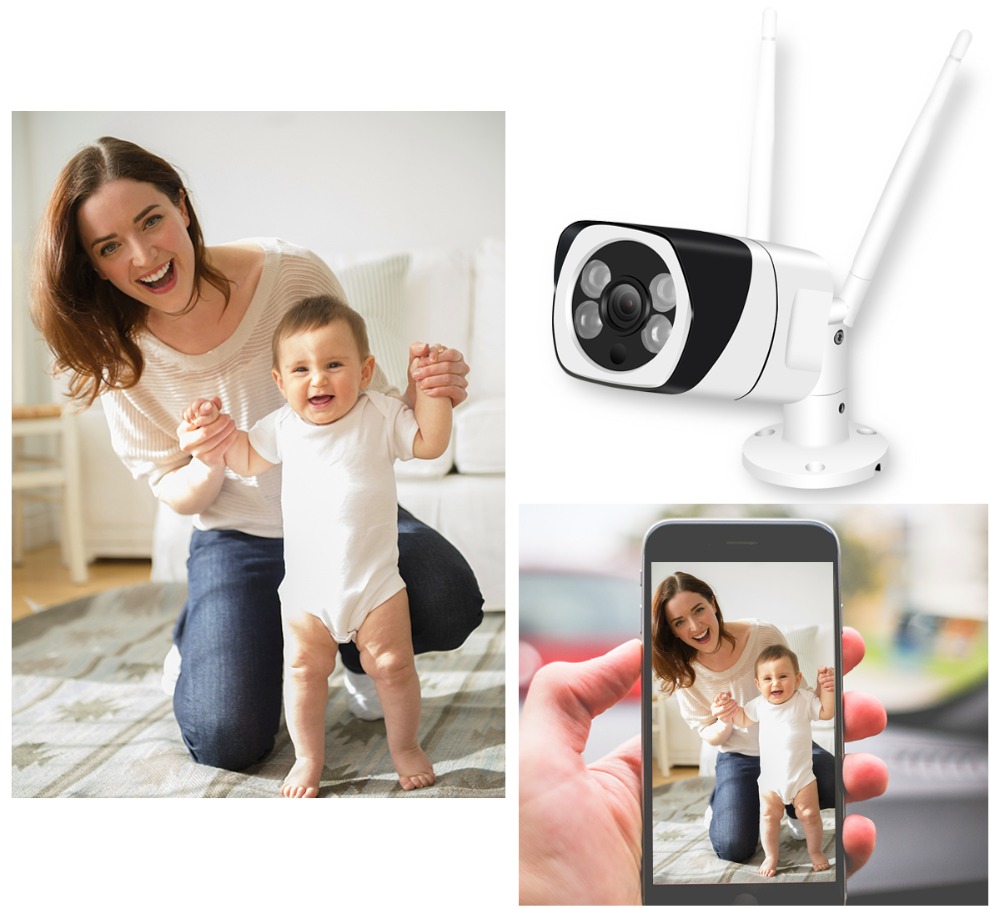 1080P IP Camera WiFi Outdoor Wireless Home Security Camera Two-Way Audio Night Vision Motion Detection Metal Waterproof