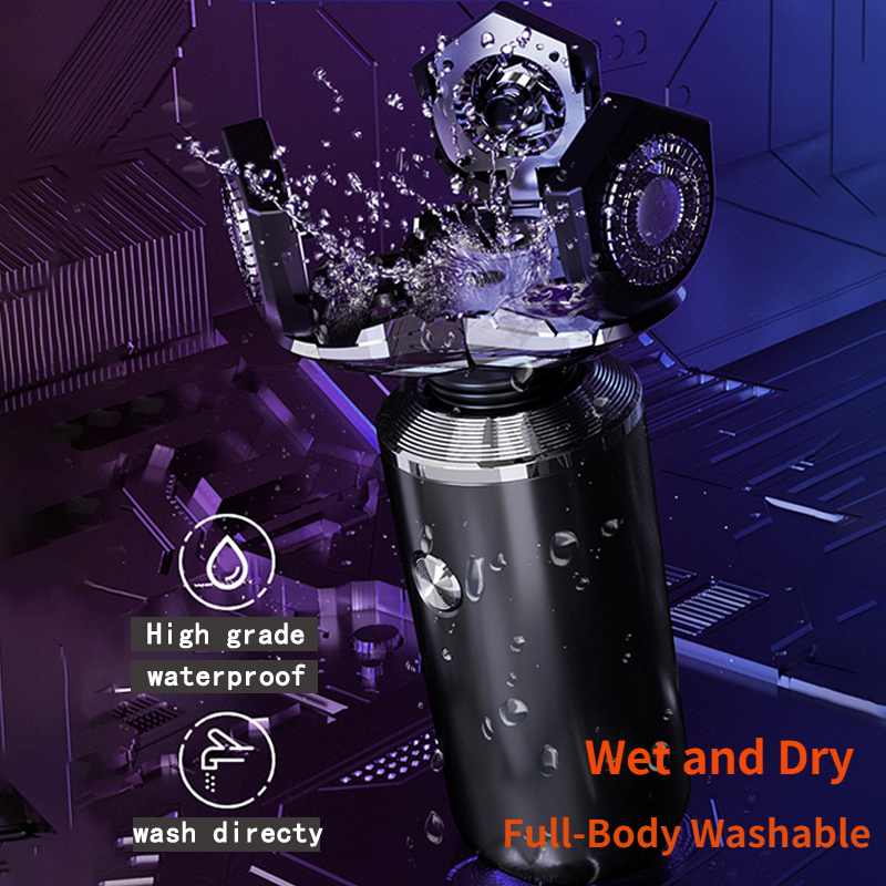 Wet Dry Full-Body Washing 4d Electric Shaver Men's Rechargeable Shaving Razor Beard Hair Trimmer for Men