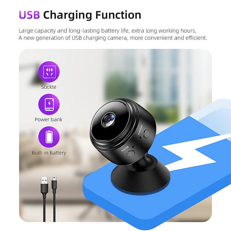 A9 1080P Mini IP Camera Smart Life APP WIFI Security Home House Nanny Video Surveillance CCTV Indoor Wireless Night Vision camera only